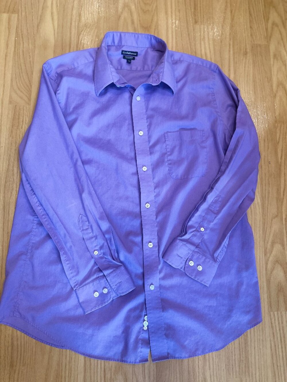 Croft & Barrow Purple Broadcloth Classic Fit Dress Shirt 17.5 34/35 Men's